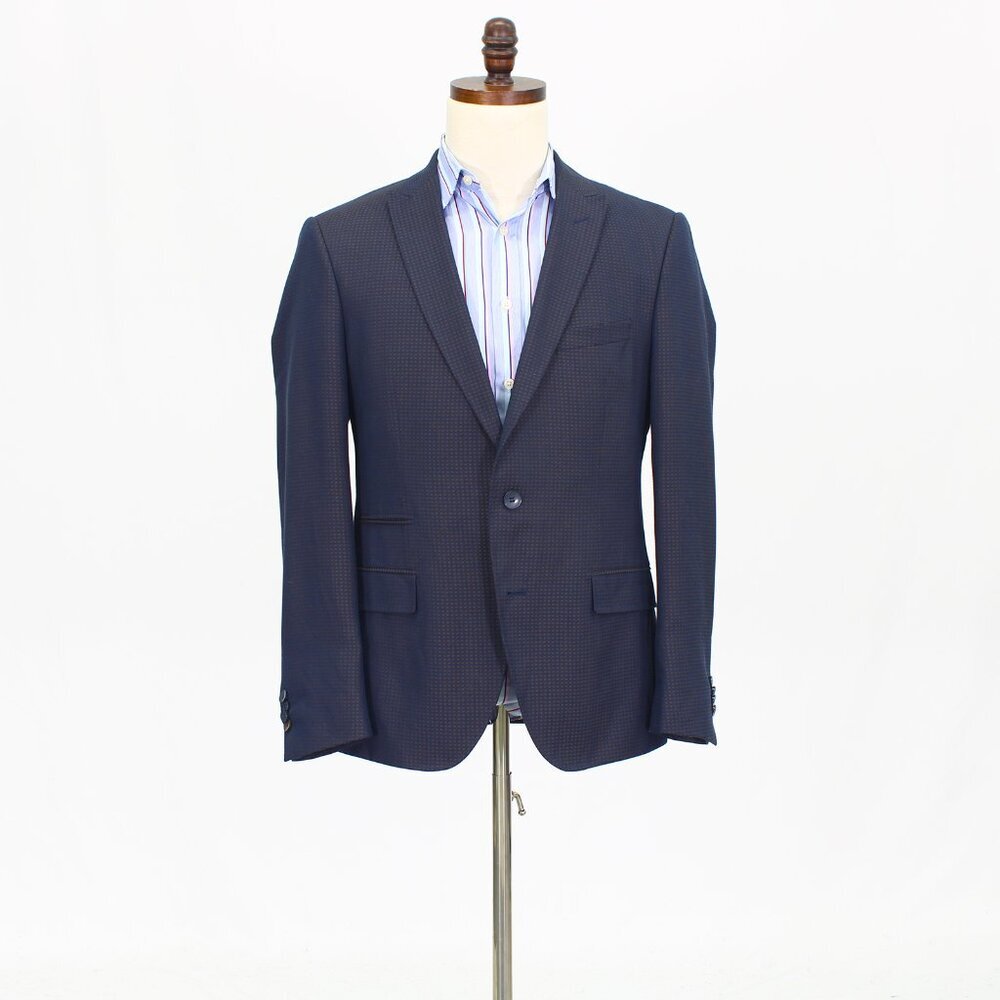 SARAR 40S Navy HT 2-Button Sport Coat Blazer Jacket T778